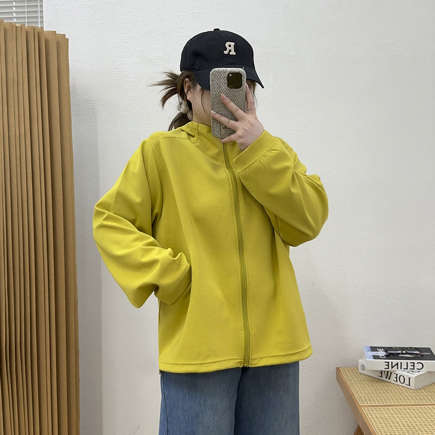 宛宛大码女装胖mm2026春秋新款正肩上衣宽松休闲运动连帽卫衣外套