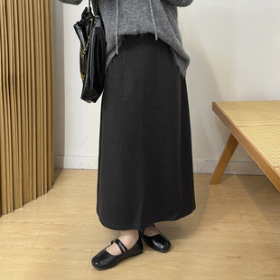 宛宛大码 气质a字裙微胖mm显瘦花苞裙 高级感毛呢半身裙女秋冬新款