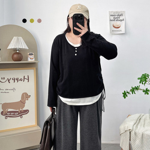 宛宛家假两件针织衫百搭