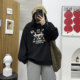 美式 圆领卫衣女2024新款 爆款 大码 秋季 胖MM宽松显瘦设计感印花上衣