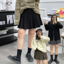 大码 高腰显瘦a字包臀裙胖mm遮胯垂感百褶短裙子 毛呢半身裙女冬季