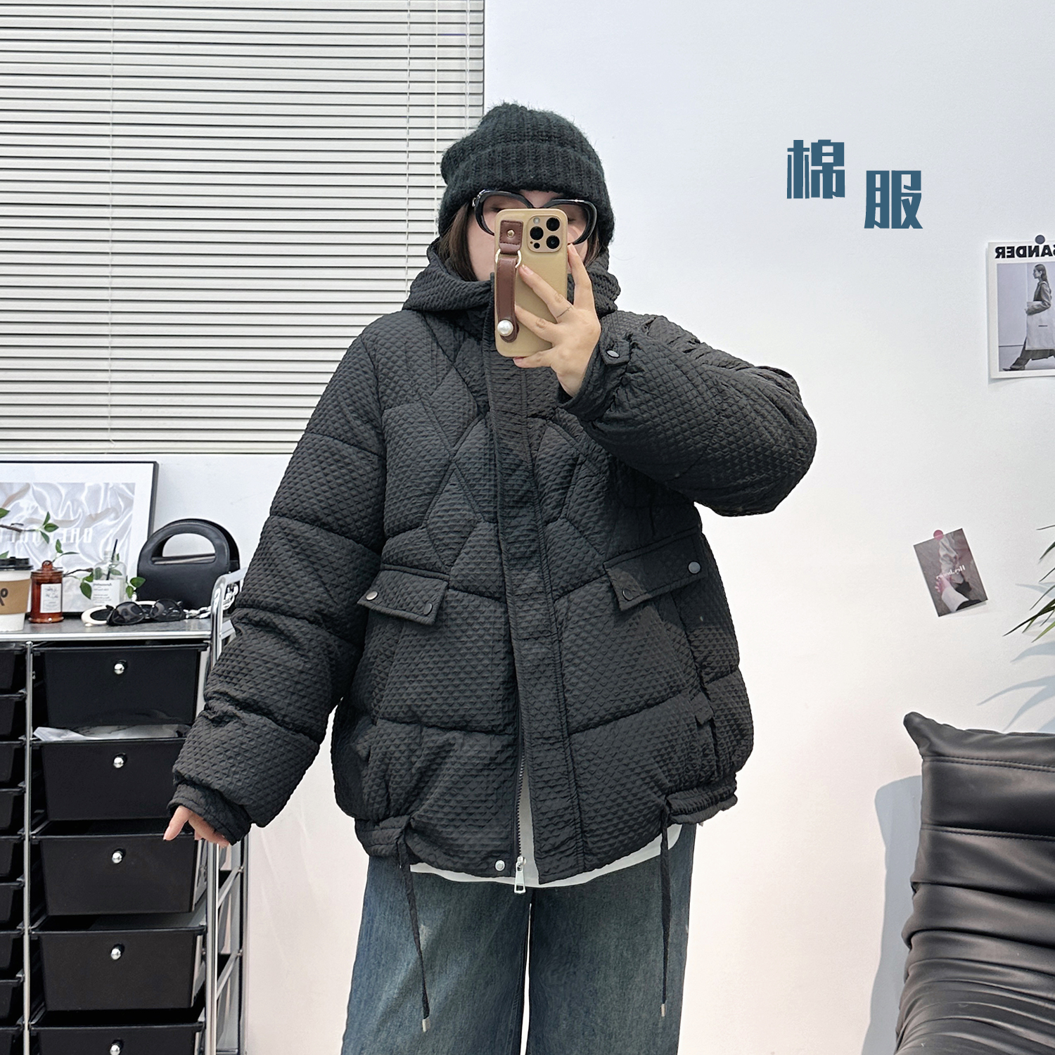 宛宛家短款棉服百搭时尚