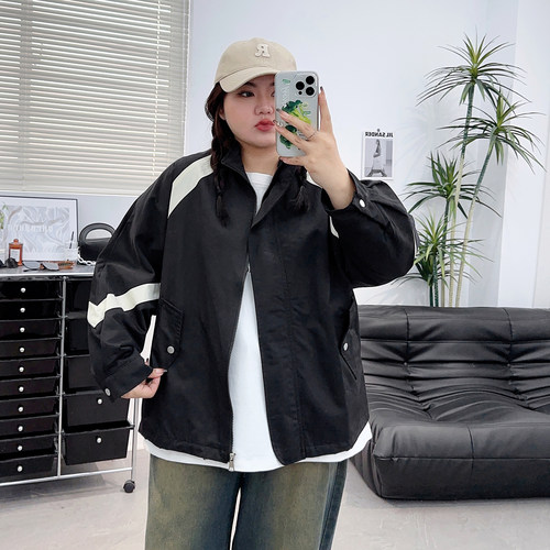 秋冬拼接撞色休闲外套