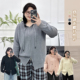 胖mm设计感显瘦毛衣外套小个子上衣 女秋冬季 大码 连帽拉链针织开衫