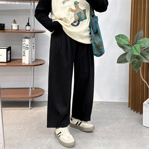 宛宛松紧高腰压褶灯笼裤