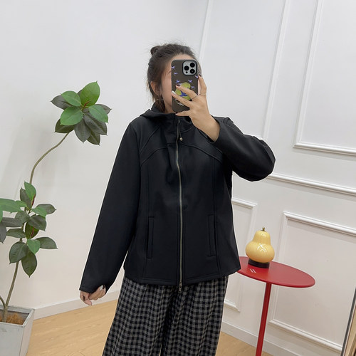 宛宛大码灰色连帽卫衣外套秋冬新款加绒加厚宽松显瘦拉链开衫上衣