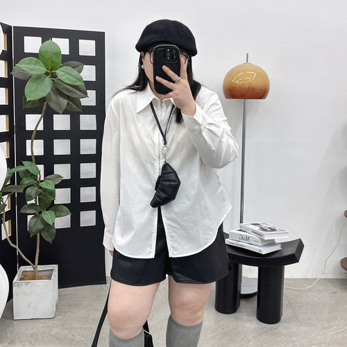 宛宛家双拉链白衬衫百搭