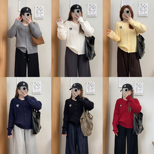 外套女秋季 针织开衫 麻花毛衣胖MM遮肉显瘦上衣 温柔风长袖 宛宛大码