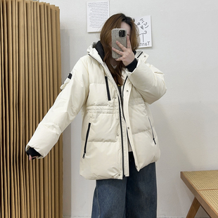 中长款 宛宛大码 派克白鸭绒羽绒服冬季 胖MM工装 防风冲锋衣宽松 女装
