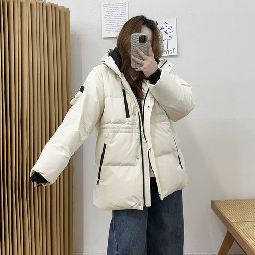 工装冲锋衣连帽收腰外套