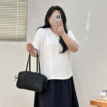 大码女装胖mm遮肉显瘦夏季新款polo领正肩短袖T恤减龄纯白色上衣