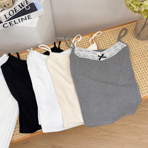 宛宛大码胖mm蕾丝小吊带女内搭外穿背心打底衫甜辣妹性感短款上衣