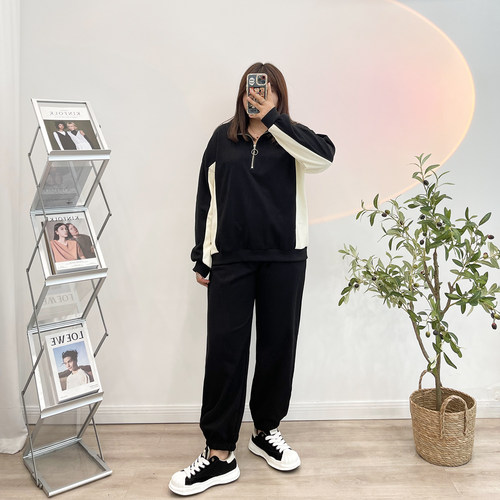 两件套气质外套拼接卫衣