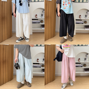 休闲大码 气球裤 女装 胖mm宽松阔腿裤 黑色裤 高腰九分山本裤 子女夏季