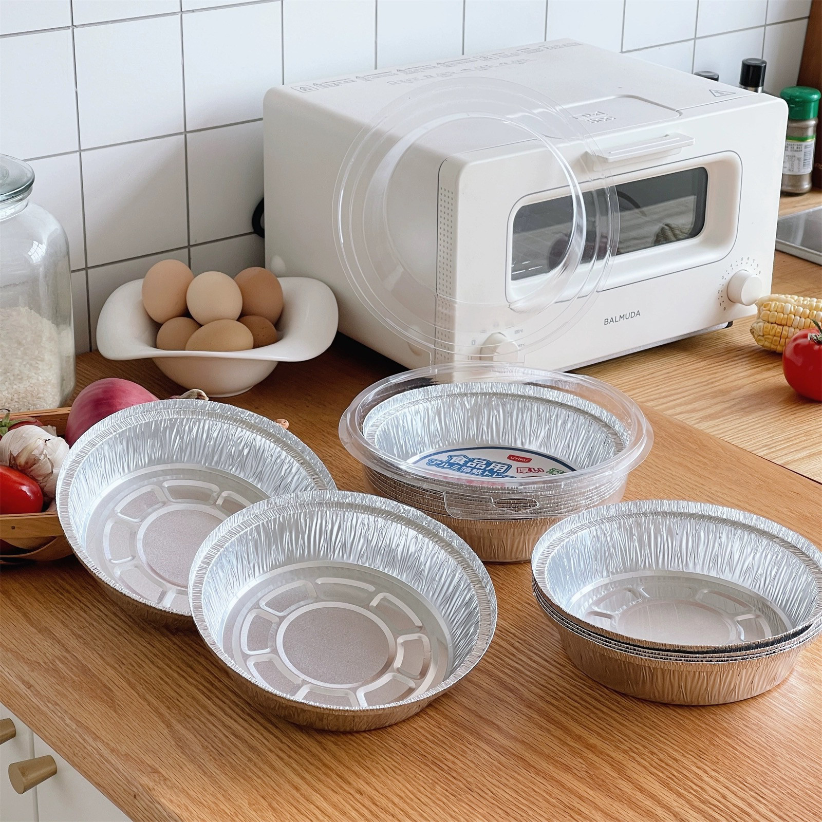 uyiku食物专用空气炸锅圆形锡纸碗烤箱锡箔纸锡纸盒盘,厨房/烹饪用具,锡纸/油纸,淘宝优惠券,粉丝福利购,淘宝优惠卷