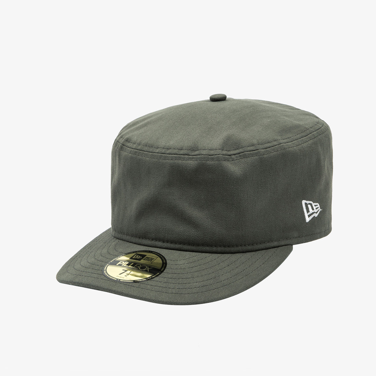 韩国代购NEWERA纽亦华PILLBOX复古平沿全封闭无logo药盒帽军绿色