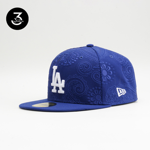 韩国代购 NEWERA纽亦华佩斯利花纹5950平沿全封闭棒球帽LA道奇