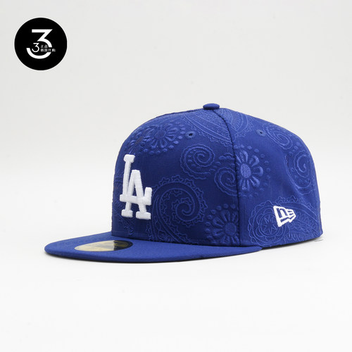 韩国代购NEWERA纽亦华佩斯利花纹5950平沿全封闭棒球帽LA道奇