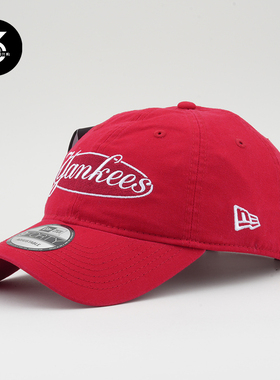 韩国代购NEWERA纽亦华帽子男女940软顶复古YANKESS刺绣字母标红色