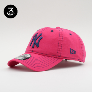 韩国代购 牛仔棒球帽NY刺绣男女940外缝线弯檐帽红色 NEWERA新款