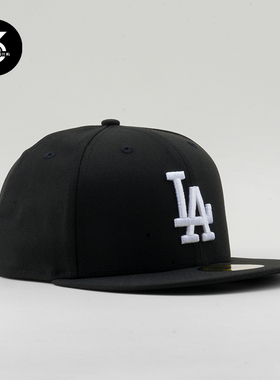 韩国代购NEWERA纽亦华59FIFTY平沿硬顶全封闭5950棒球帽LA纯黑色