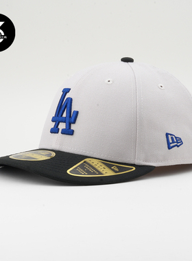 韩国代购NEWERA纽亦华帽子LP5950微弯檐全封闭棒球帽LA米白拼黑色