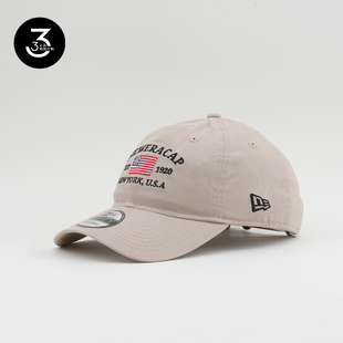 韩国代购 NEWERA纽亦华帽子美国国旗刺绣标防晒940软顶棒球帽卡其