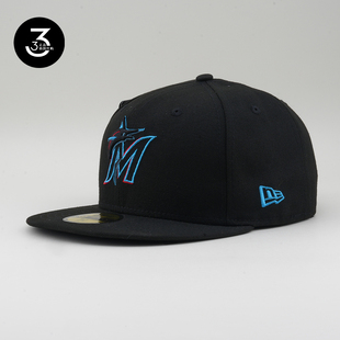 韩国代购NEWERA纽亦华美职棒MLB球队平沿封闭棒球帽迈阿密马林鱼