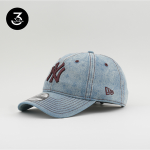 韩国代购纽亦华NEWERA棒球帽940软顶大标NY防晒做旧水洗牛仔浅蓝