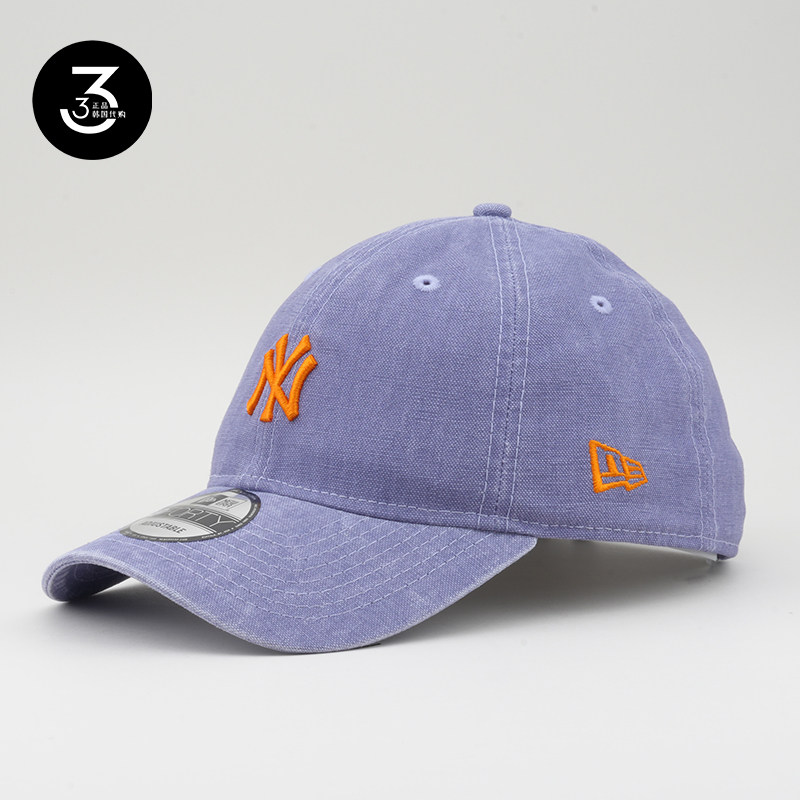 韩国代购NEWERA纽亦华帽子940NY小标软顶水洗牛仔布鸭舌帽浅紫色