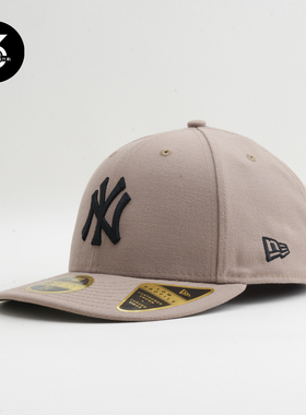 韩国代购NEWERA纽亦华LP5950微弯檐全封闭棒球帽NY纽约扬基卡其色