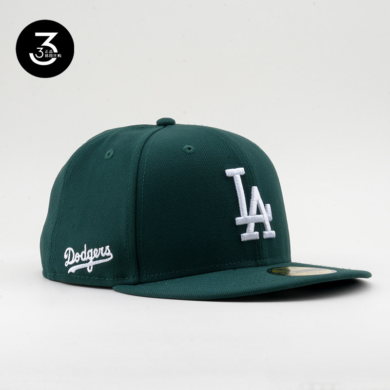 韩国代购NEWERA纽亦华59FIFTY平沿硬顶全封闭5950棒球帽LA墨绿色