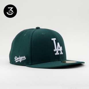 韩国代购 NEWERA纽亦华59FIFTY平沿硬顶全封闭5950棒球帽LA墨绿色