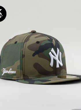 韩国代购NEWERA纽亦华59FIFTY平沿硬顶全封闭5950棒球帽NY绿迷彩