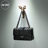 19S14 欧洲站新款 经典 Airvivi 鱼子酱牛皮菱格包 真皮女包链条包