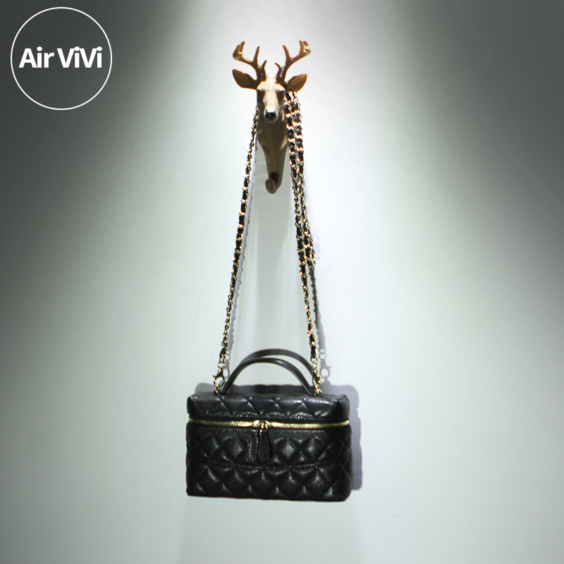 Airvivi-21S99-2025秋冬新款鱼子酱头层牛皮菱格包链条包小包女包