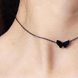 蝴蝶颈链锁骨链简约百搭项链在逃公主项链闺蜜项链女choker颈带