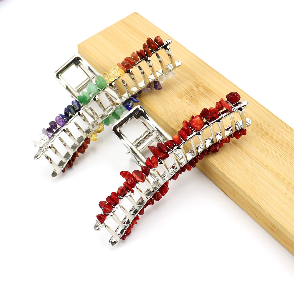 亚马逊天然水晶碎石合银方口发抓发夹发卡女士新款绑头饰品F44,饰品/流行首饰/时尚饰品新,民族风发饰,淘宝优惠券,粉丝福利购,淘宝优惠卷