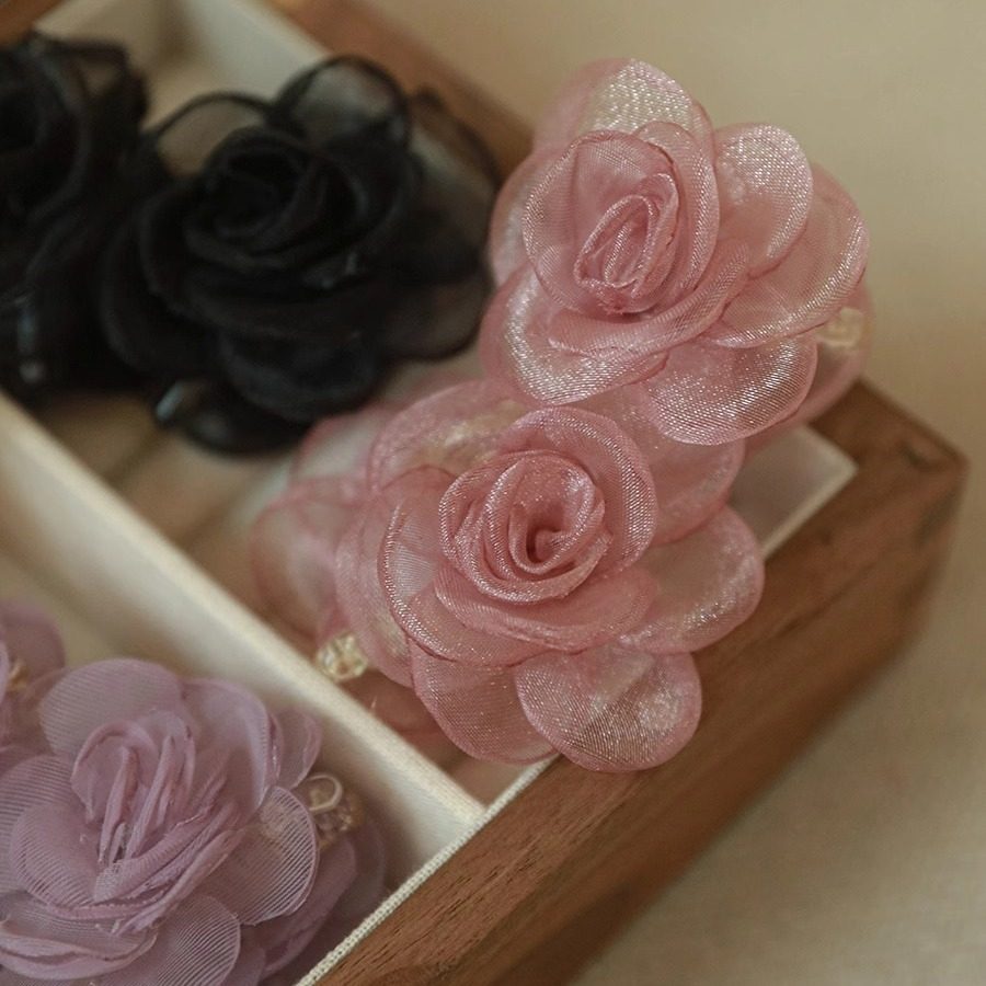 超仙网纱花朵刘海小抓夹2025新款感山茶花夹子头饰新中式发夹,饰品/流行首饰/时尚饰品新,民族风发饰,淘宝优惠券,粉丝福利购,淘宝优惠卷