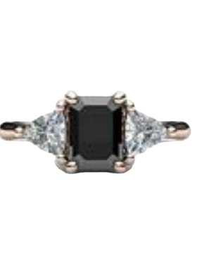 华杰wish热卖18k玫瑰金镶黑色锆石戒指 欧美爆款时尚女性戒指