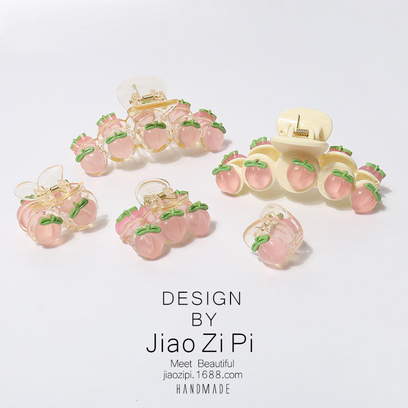 透明粉色水蜜桃抓夹ins风甜美日韩后脑勺盘发夹子大号鲨鱼夹头饰,饰品/流行首饰/时尚饰品新,民族风发饰,淘宝优惠券,粉丝福利购,淘宝优惠卷