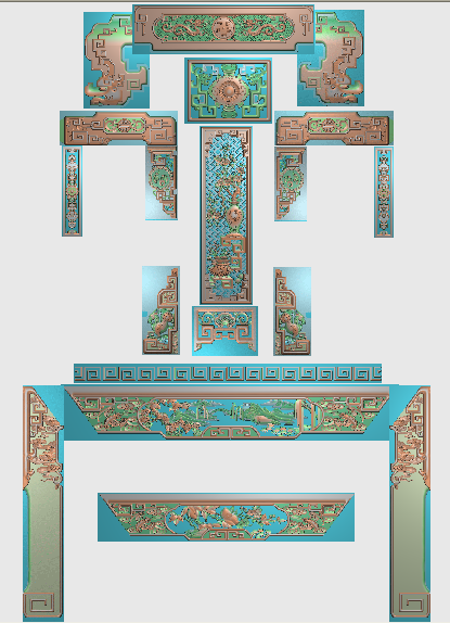 梅花花瓶 草龙餐桌精雕图浮雕雕刻图灰度图祥云鹿 山水 吉祥餐椅1