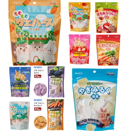 日本新品Sudo小宠威化饼仓鼠金丝熊花枝沙鼠零食草莓蔬菜葡萄