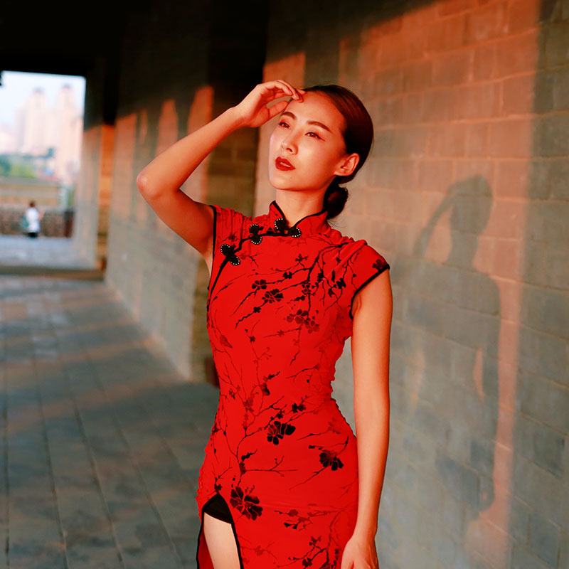 美耐美汐2025肚皮舞服练功服旗袍中国风融合古典舞舞蹈服演出服装