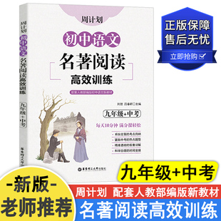 周计划 初中语文名著阅读高效训练 九年级+中考 艾青诗选水浒传儒林外史简爱名著题专项训练初三9年级语文阅读练习中考真题人教版