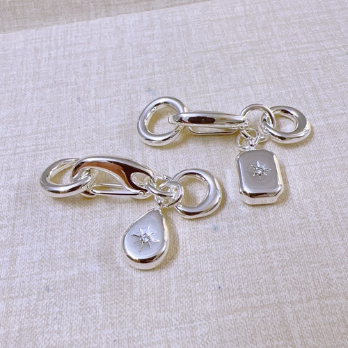316钛钢精工真空镀18K金银色拉链头吊坠水晶手链diy饰品配件材料