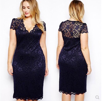 M-4XL大码女装plus size women summer new lace party dresses