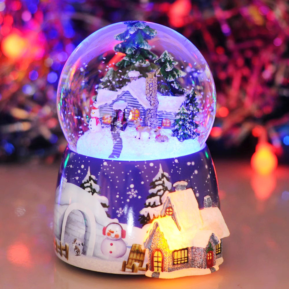 发光飘雪水晶球音乐盒八音盒送男女生日礼物朋友闺蜜圣诞节日礼物