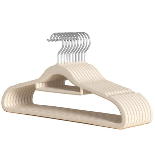 日本进口MUJIΕ植绒衣架白色10支耐用收纳防滑晾衣架环保内衣晾晒