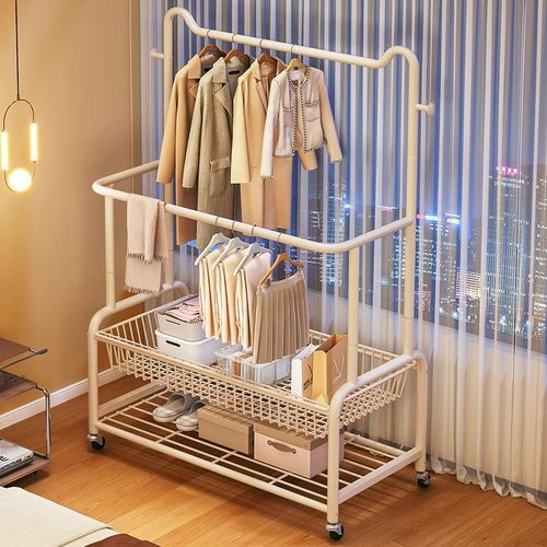 日本进口MUJIΕ衣帽架落地衣架卧室家用移动晾衣架简易衣服收纳置